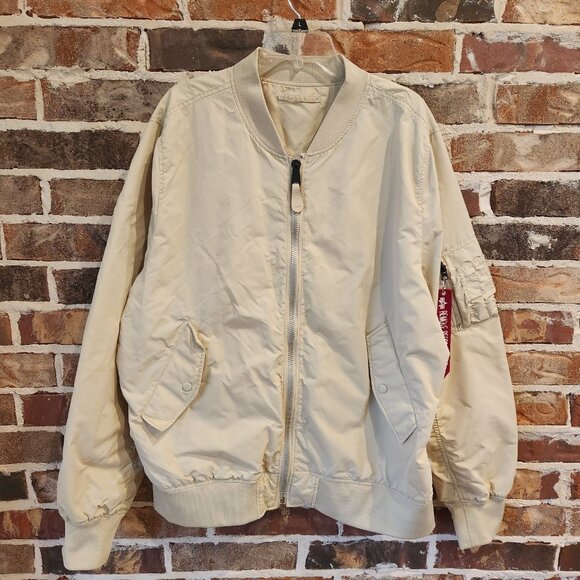 Alpha Industries Flyer's Intermediate MA-1 Reversible Bomber Jacket Sz 3XL Beige - Picture 1 of 16